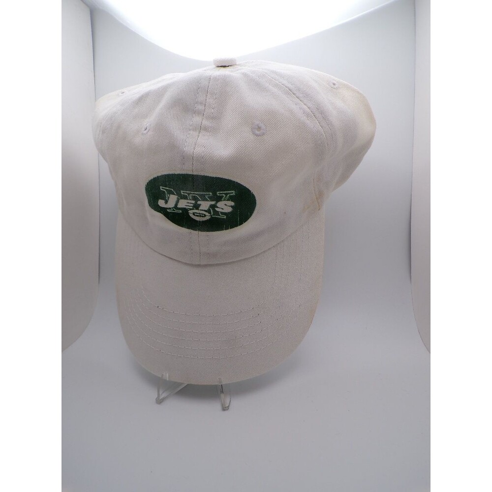 Reebok NY Jets Beige Baseball Cap S/M Adjustable Cotton Twill Vintage